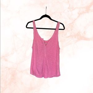 Hot pink/Neon pink Hollister tank top with buttons